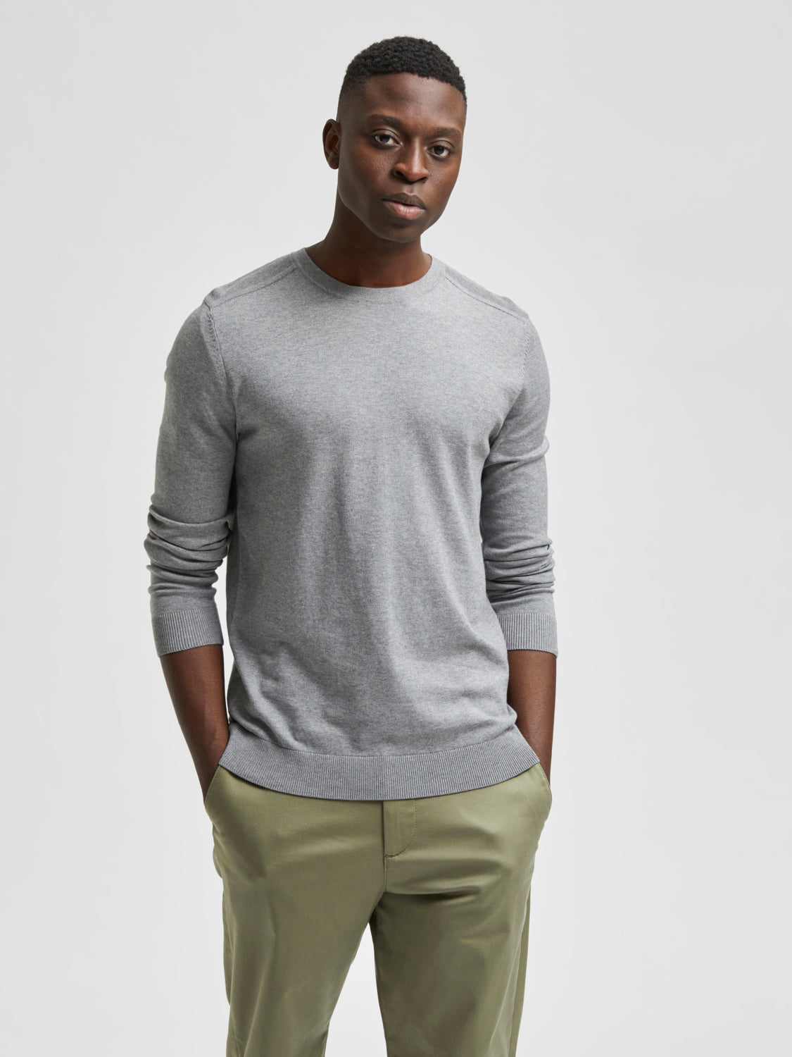 SLHBERG Pullover - Medium Grey Melange